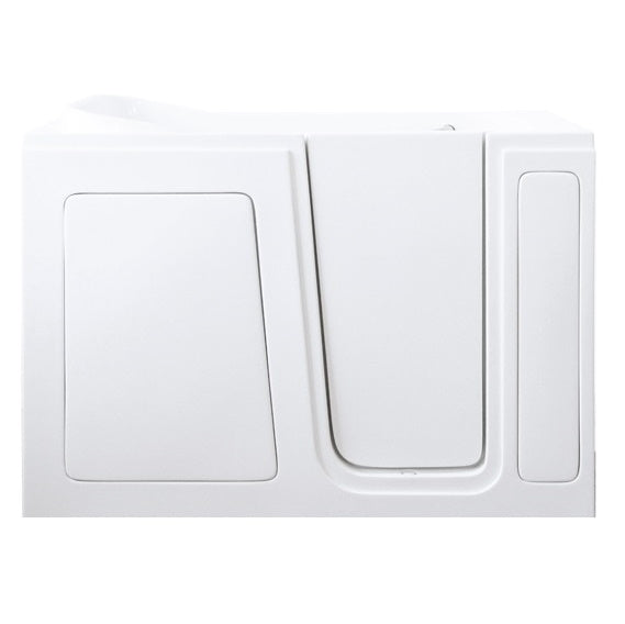 Avora Bath 28" x 48" walk-in tub white with contemporary faucet including hand shower - right inward swinging door - air and vibration jets - removable side access panels - highest grade fiberglass composite construction - gel coat high gloss finish - stainless steel frame - Vital Hydrotherapy