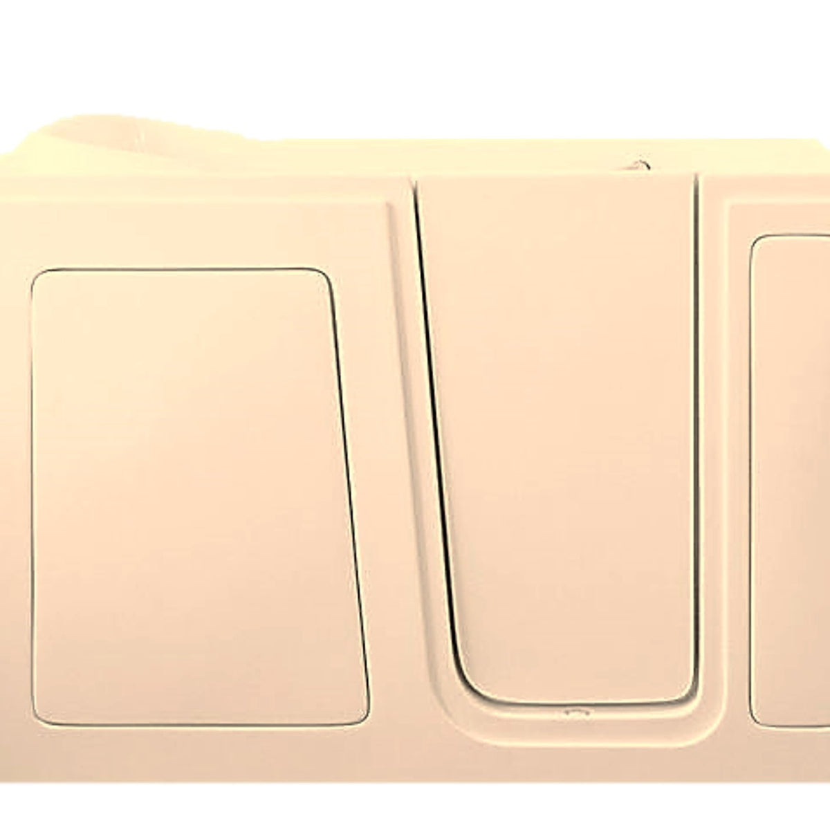 Avora Bath 28" x 48" walk-in tub biscuit with contemporary faucet including hand shower - right inward swinging door - hydro massage - removable side access panels - highest grade fiberglass composite construction - gel coat high gloss finish - stainless steel frame - Vital Hydrotherapy