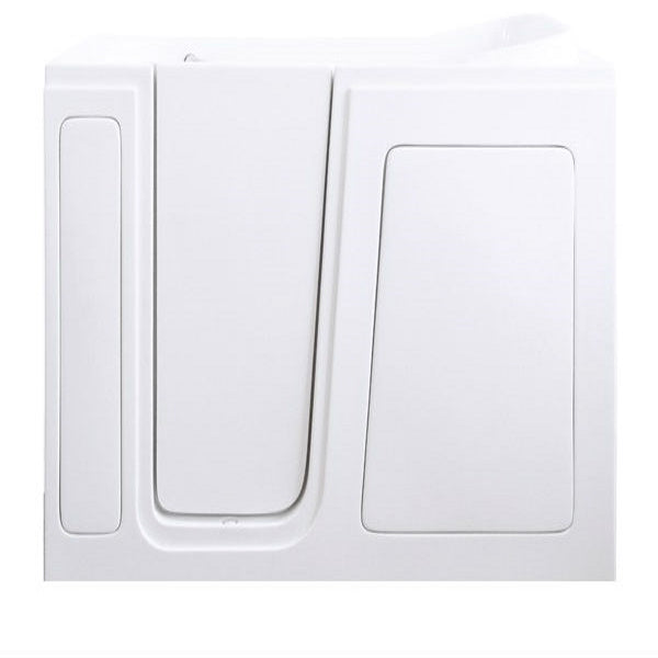 Avora Bath 28" x 48" walk-in tub white with contemporary faucet including hand shower - left inward swinging door - soaking - removable side access panels - highest grade fiberglass composite construction - gel coat high gloss finish - stainless steel frame - Vital Hydrotherapy