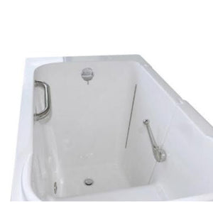 Avora Bath 28" x 48" walk-in tub white with contemporary faucet including hand shower - right inward swinging door - hydro massage with microbubbles - removable side access panels - highest grade fiberglass composite construction - gel coat high gloss finish - stainless steel frame - top view - Vital Hydrotherapy