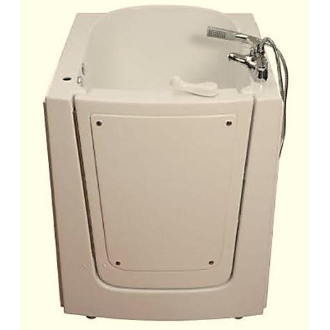 Avora bath 38" x 31" front entry walk-in tub biscuit finish with left outward swing door - air and hydro massage with microbubbles - 1 piece contemporary faucet including hand shower - Vital Hydrotherapy