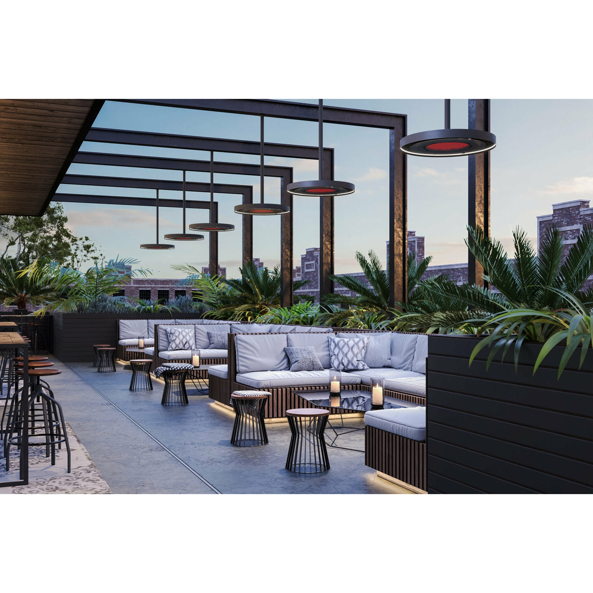 Eclipse Electric 24" Straight Ceiling Pole ceiling mounted set outdoor