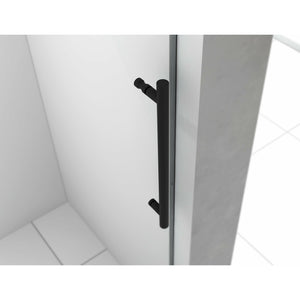 Legion Furniture GD9046-48 46"- 48" Single Sliding Shower Door Set With Hardware - Glass Type: Clear - Stainless Steel Black Handle - GD9046-48 - Vital Hydrotherapy
