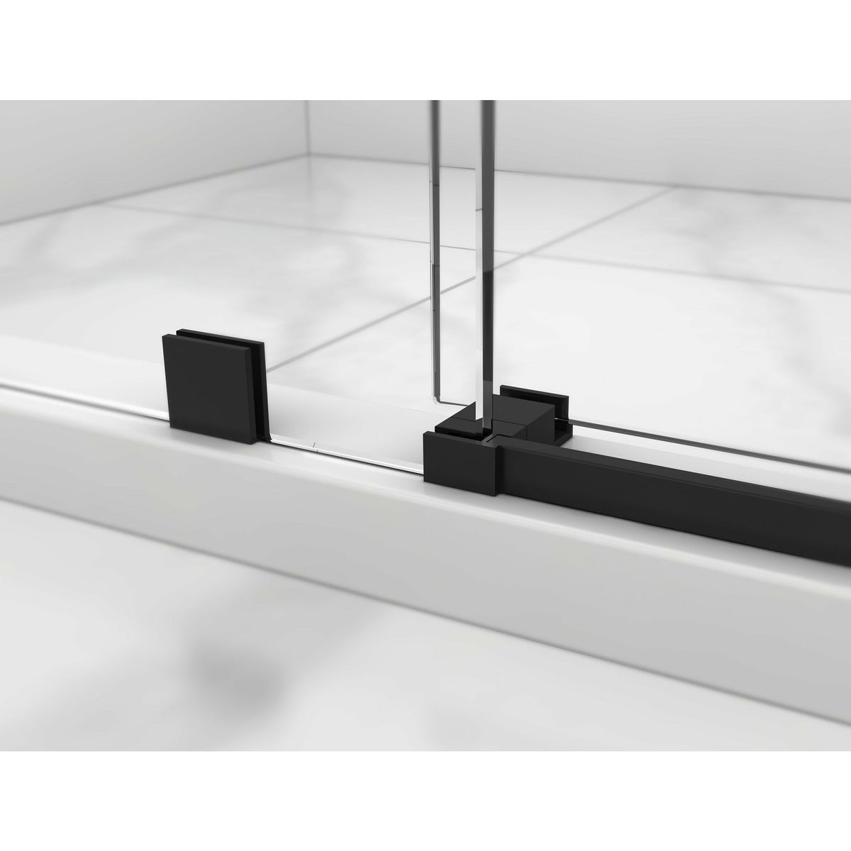 Legion Furniture GD9046-48 46"- 48" Single Sliding Shower Door Set With Hardware - Glass Type: Clear - Stainless Steel Construction - Black - GD9046-48 - Vital Hydrotherapy