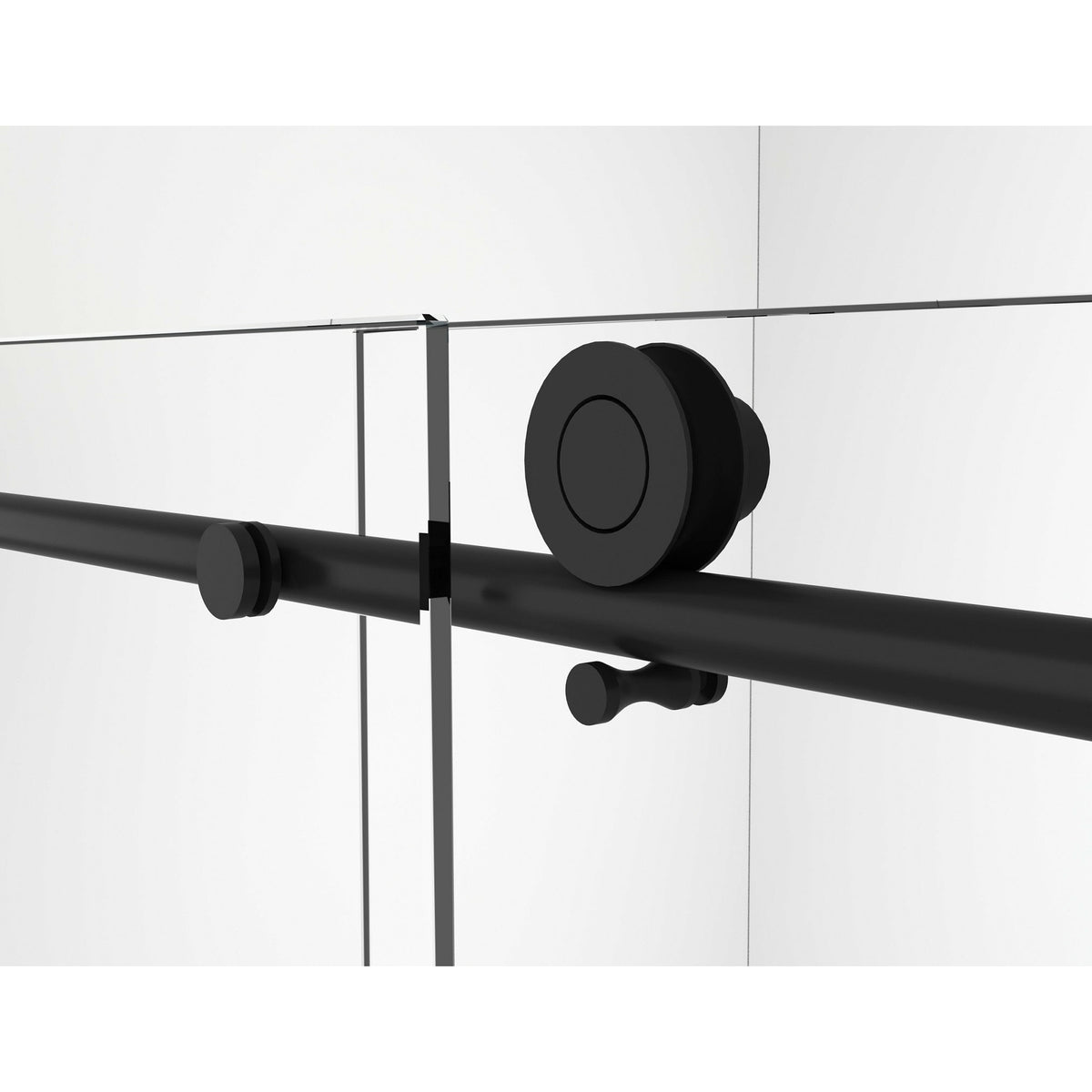 Legion Furniture GD9046-48 46"- 48" Single Sliding Shower Door Set With Hardware - Glass Type: Clear - Steel Rollers Closing - Stainless Steel Construction - Black - GD9046-48 - Vital Hydrotherapy