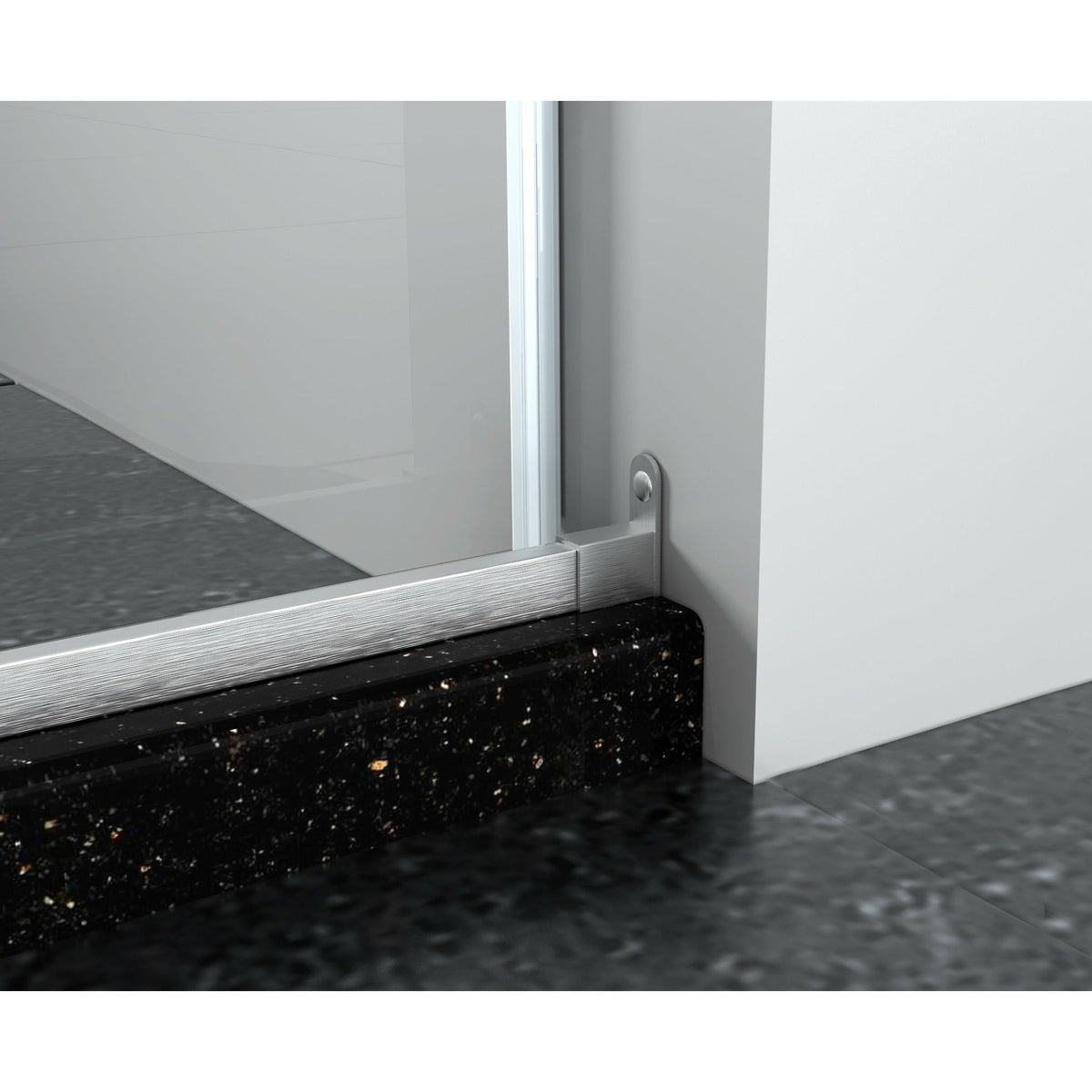 Legion Furniture 61" - 65" Single Sliding Frameless Glass Shower Door Set GD9061-65 - Glass Type: Clear - Stainless Steel Construction Brushed nickel - GD9061-65 - Vital Hydrotherapy