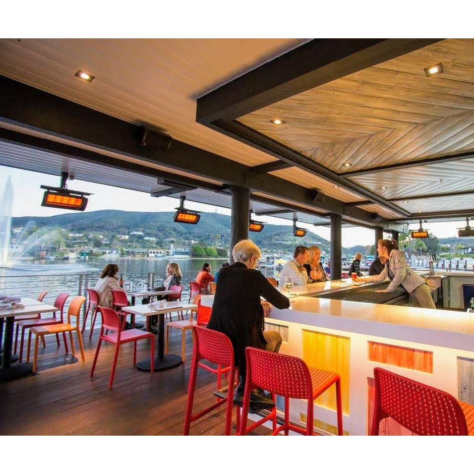 Tungsten 300 Smart-Heat Natural Gas Heater Stainless Steel ceiling mounted set outdoor