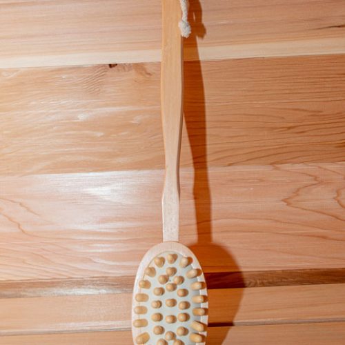 Dundalk Canadian Timber Luna 2 to 3 Person White Cedar Sauna CTC22LU - Massage Brush - Vital Hydrotherapy
