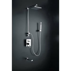 Anzzi Byne 1-Handle 1-Spray Tub and Shower Faucet with Euro-grip Handheld Sprayer - Heavy Rain Showerhead - Polished Chrome Finish - SH-AZ013 - Lifestyle - Vital Hydrotherapy
