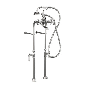 Cambridge Plumbing Clawfoot Tub Freestanding British Telephone Faucet & Hand Held Shower Combo Polished Chrome CAM398463 - Vital Hydrotherapy