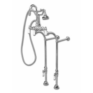 Cambridge Plumbing Clawfoot Tub Freestanding English Telephone Gooseneck Faucet & Hand Held Shower Combo Polished Chrome CAM398684 - Vital Hydrotherapy