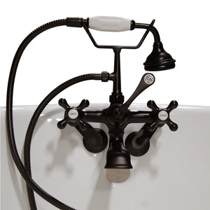 Cambridge Plumbing Clawfoot Tub Wall Mount British Telephone Faucet with Hand Held Shower (Oil Rubbed Bronze) CAM463BTW - Vital Hydrotherapy