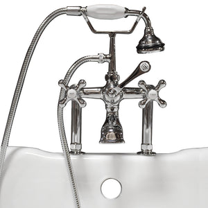 Cambridge Plumbing Clawfoot Tub 6" Deck Mount Brass Faucet with Hand Held Shower (Polished Chrome) CAM463D-6 - Vital Hydrotherapy