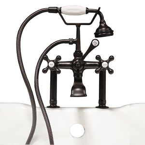 Cambridge Plumbing Clawfoot Tub 6" Deck Mount Brass Faucet with Hand Held Shower (Oil Rubbed Bronze) CAM463D-6 - Vital Hydrotherapy