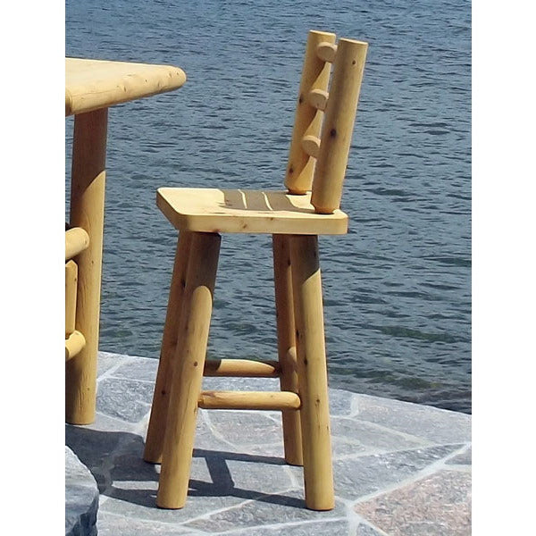 Dundalk 30" Stool with Back - Unfinished CT1420 - Outdoor Setting - Vital Hydrotherapy