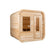Dundalk Canadian Timber Luna 2 to 3 Person White Cedar Sauna CTC22LU - with bronze tempered glass with wooden frame - Isometric view - Vital Hydrotherapy