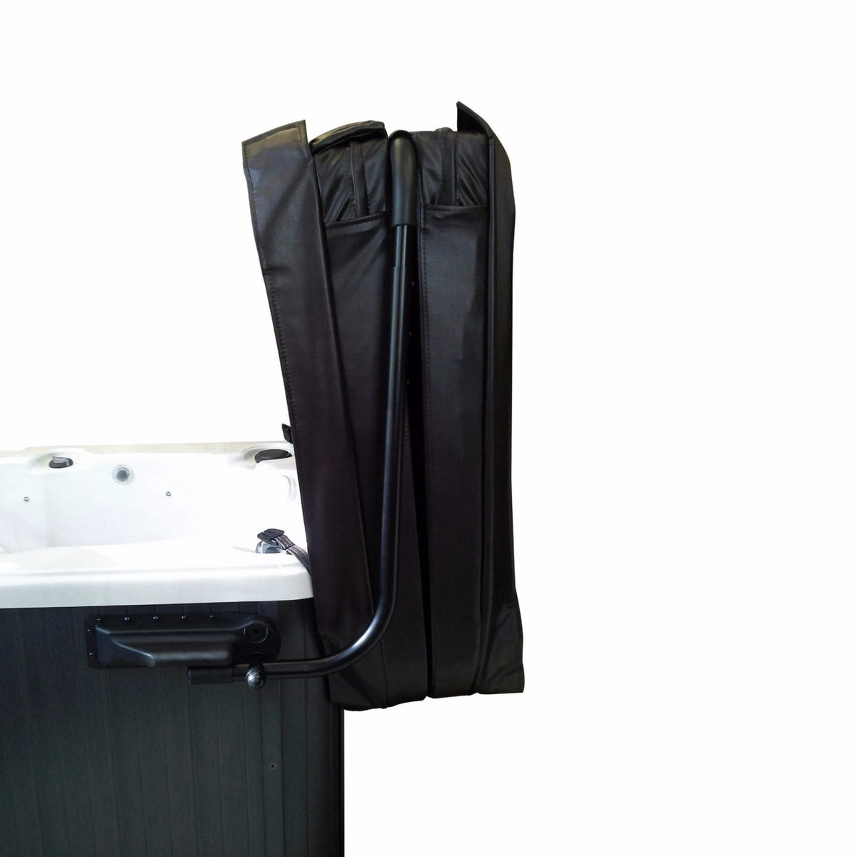 Canadian Spa Top Mount Cover Lifter - Aluminum - Foam grip handles - with 3 Hook towel holder - Fits up to 96” wide spas - KA-10027 - Vital Hydrotherapy