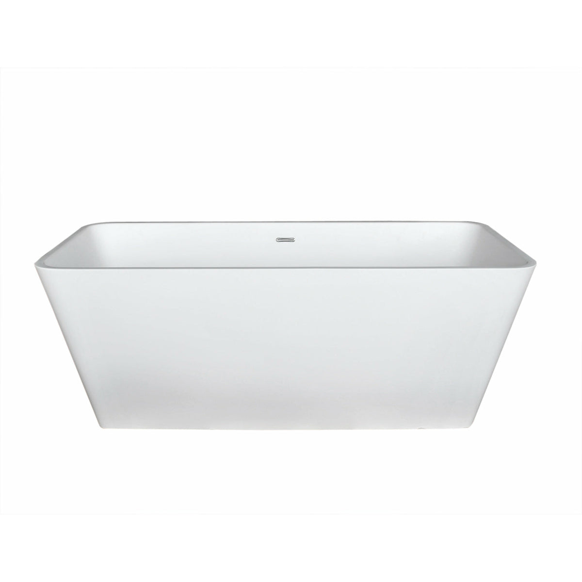 Anzzi Cenere 4.9 ft. Solid Surface Classic Soaking Bathtub in Matte White and Kros Faucet in Chrome FT501-0025 - Vital Hydrotherapy
