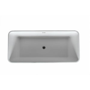 Anzzi Cenere 4.9 ft. Solid Surface Classic Soaking Bathtub in Matte White and Kros Faucet in Chrome FT501-0025 - Vital Hydrotherapy