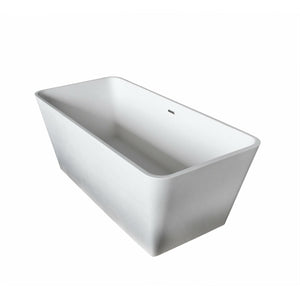 Anzzi Cenere 58.25 in. Solid Surface Soaking Bathtub in White FTAZ501-0044B - Vital Hydrotherapy