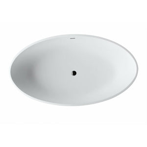 Anzzi Cestino 5.5 ft. Solid Surface Classic Freestanding Soaking Bathtub in Matte White and Kros Faucet in Chrome FT510-0025 - Top View - Vital Hydrotherapy