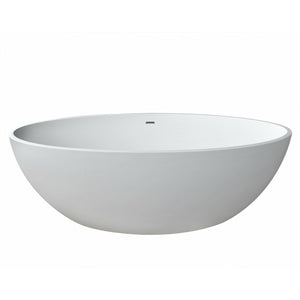 Anzzi Cestino 5.5 ft. Solid Surface Classic Freestanding Soaking Bathtub in Matte White and Kros Faucet in Chrome FT510-0025 - Vital Hydrotherapy