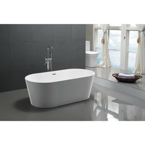Anzzi Chand Series 5.58 ft. Freestanding Bathtub in Marine Grade Acrylic High Gloss White Finish FT-AZ098 - Lifestyle - Vital Hydrotherapy