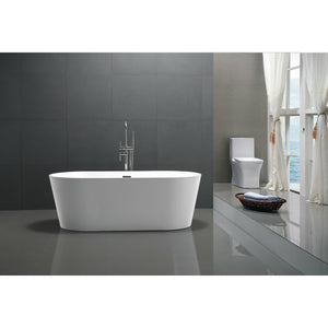 Anzzi Chand Series 5.58 ft. Freestanding Bathtub in Marine Grade Acrylic High Gloss White Finish FT-AZ098 - Lifestyle - Vital Hydrotherapy