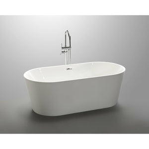 Anzzi Chand Series 5.58 ft. Freestanding Bathtub in Marine Grade Acrylic High Gloss White Finish FT-AZ098  - Vital Hydrotherapy