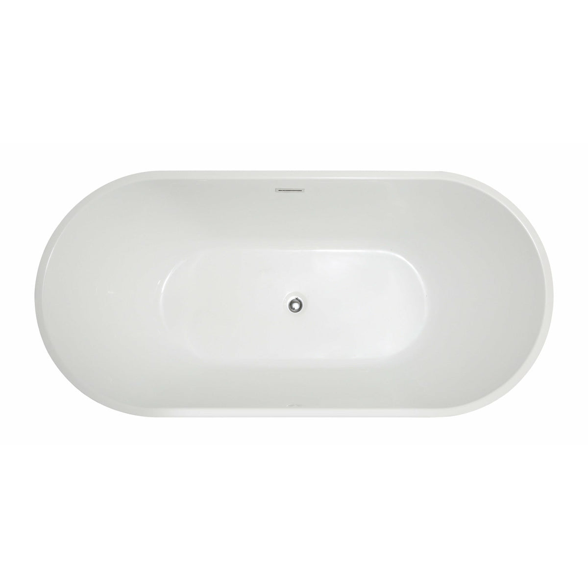 Anzzi Chand Series 5.58 ft. Freestanding Bathtub in Marine Grade Acrylic High Gloss White Finish - Built-in Chrome Overflow and Push Operated Reversible Drain - FT-AZ098 - Top View - Vital Hydrotherapy