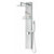 Anzzi Coastal 44 Inch Full Body Shower Panel with Deco-Glass Shampoo Shelf, Swiveling Crested Heavy Rain Shower Head, Shower Control Knob, Two Acu-stream Vector Massage Body Jet Sets and Euro-grip Hand Sprayer in Brushed Steel SP-AZ075 - Vital Hydrotherapy