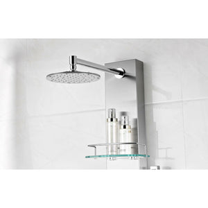 Anzzi Deco-Glass Shampoo Shelf and Swiveling Crested Heavy Rain Shower Head SP-AZ075 - Vital Hydrotherapy