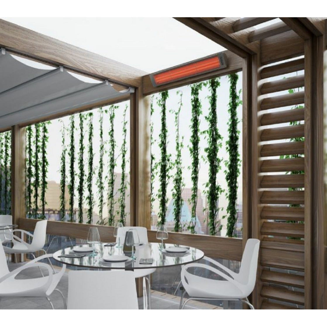 4000W Cobalt Electric Heater in Silver Stainless Steel wall mounted set indoor