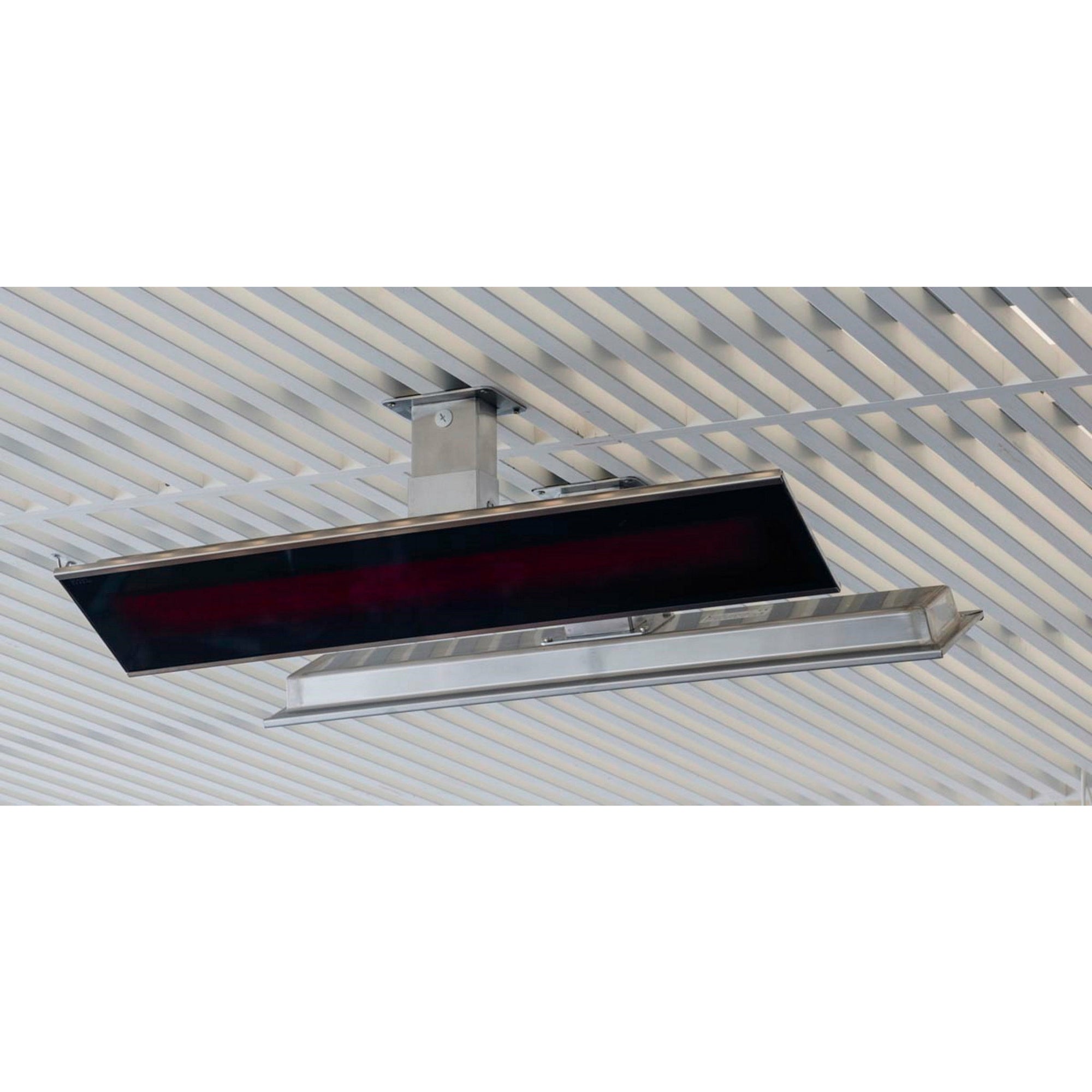 3400W Platinum Smart-Heat Electric Heater in Black Stainless Steel Tinted Glass-Ceramic Screen Slim-line Design in a white background