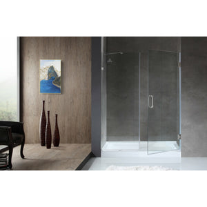 Anzzi Consort Series 60 in. by 72 in. Frameless Hinged Alcove Shower Door with Stainless Steel Door Handle (Brushed Nickel) SD-AZ07-01 - Lifestyle - Vital Hydrotherapy