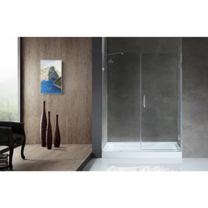 Anzzi Consort Series 60 in. by 72 in. Frameless Hinged Alcove Shower Door with Stainless Steel Door Handle (Brushed Nickel) SD-AZ07-01 - Lifestyle - Vital Hydrotherapy