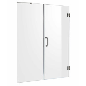 Anzzi Consort Series 60 in. by 72 in. Frameless Hinged Alcove Shower Door with Stainless Steel Door Handle (Brushed Nickel) SD-AZ07-01 - Vital Hydrotherapy