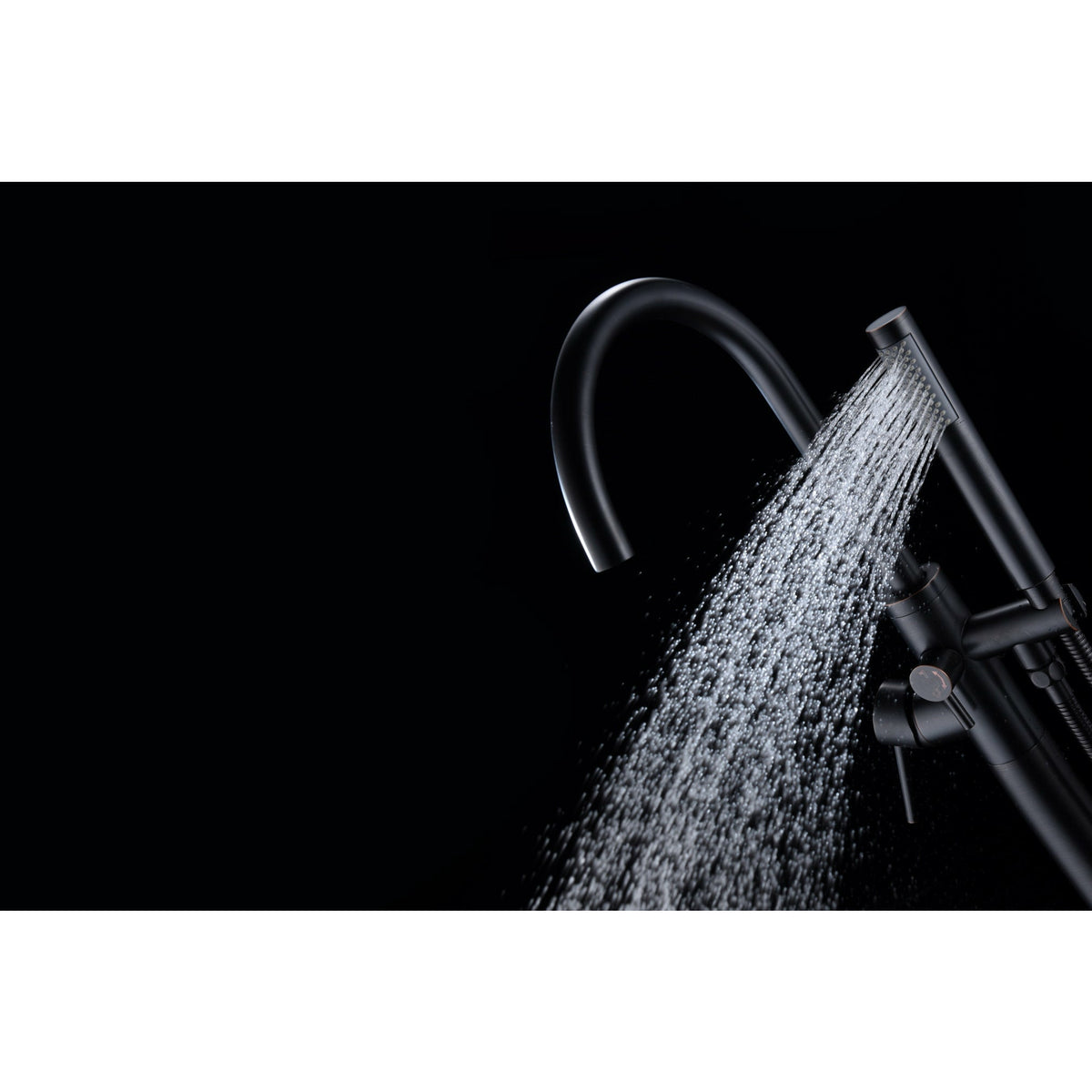 Anzzi Coral Series 2-Handle Freestanding Claw Foot Tub Faucet with Hand Shower (Matte Black) Solid Brass Valves - Floor Mounted - FS-AZ0047 - Vital Hydrotherapy