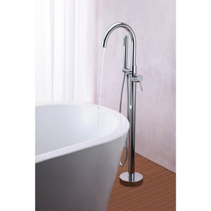 Anzzi Coral Series 2-Handle Freestanding Claw Foot Tub Faucet with Hand Shower (Polished Chrome) Solid Brass Valves - Floor Mounted - FS-AZ0047 - Lifestyle - Vital Hydrotherapy