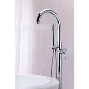 Anzzi Coral Series 2-Handle Freestanding Claw Foot Tub Faucet with Hand Shower (Polished Chrome) Solid Brass Valves - Floor Mounted - FS-AZ0047 - Vital Hydrotherapy