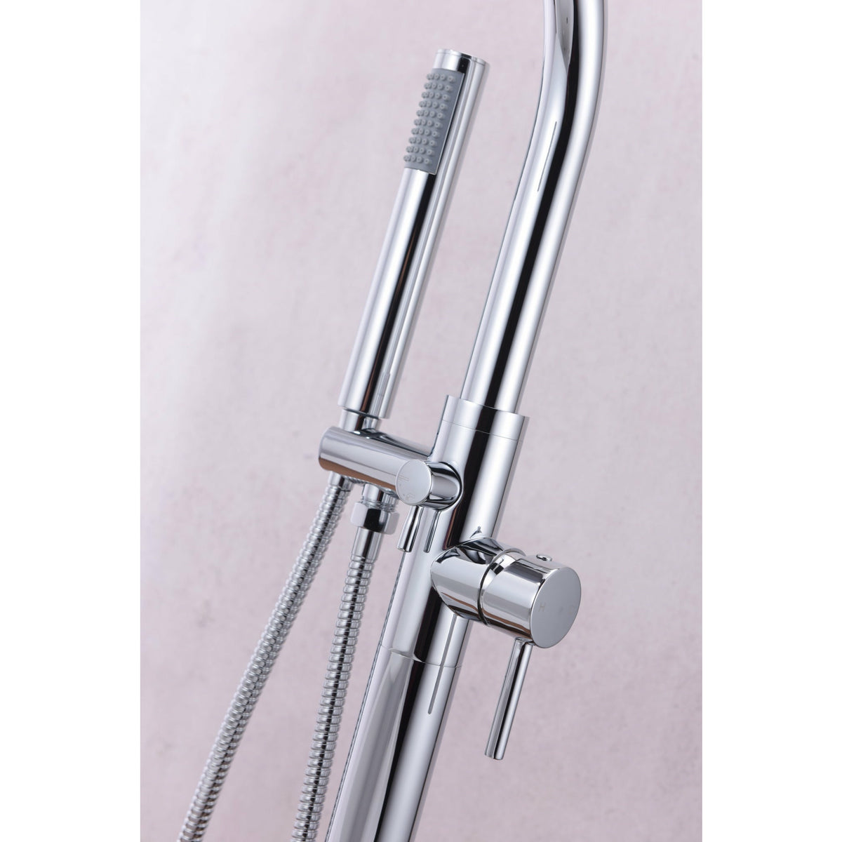 Anzzi Coral Series 2-Handle Freestanding Claw Foot Tub Faucet with Hand Shower (Polished Chrome) Solid Brass Valves - Floor Mounted - FS-AZ0047 - Vital Hydrotherapy