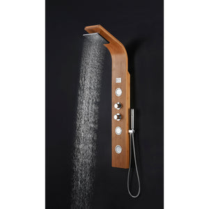 Anzzi Crane 60 in. Full Body Shower Panel with Heavy Rain Shower and Spray Wand in Natural Bamboo SP-AZ059 - Vital Hydrotherapy
