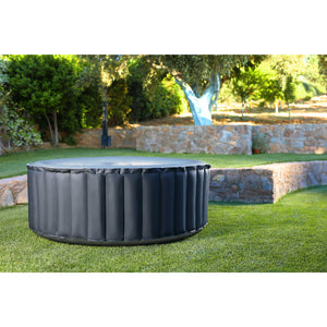 MSpa Delight Series Silver Cloud Inflatable Spa - elegant round design and clean lines located outdoor