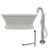 Cambridge Plumbing 66-Inch Double Ended Cast Iron Pedestal Soaking Tub (Porcelain interior and white paint exterior)  and Complete Freestanding Plumbing Package (Brushed nickel) DE66-PED-150-PKG-NH - Vital Hydrotherapy