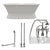Cambridge Plumbing 66-Inch Double Ended Cast Iron Pedestal Soaking Tub and Complete Deck Mount Plumbing Package DE66-PED-463D-6-PKG-DH - Vital Hydrotherapy