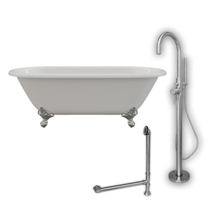 Cambridge Plumbing 66-Inch Double Ended Cast Iron Clawfoot Soaking Tub and Complete Freestanding Plumbing Package DE67-150-PKG-ORB-NH - Vital Hydrotherapy