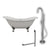 Cambridge Plumbing Double Slipper Cast Iron Soaking Tub (Porcelain interior and white paint exterior) with Lion’s Paw Feet and Free-standing Plumbing Package (Brushed nickel) DES-150-PKG-NH - Vital Hydrotherapy