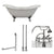 Cambridge Plumbing Double Slipper Cast Iron Soaking Tub (Porcelain interior and white paint exterior) with Lion’s Paw Feet and Deck Mount Plumbing Package (Brushed nickel) DES-463D-2-PKG-7DH - Vital Hydrotherapy