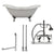 Cambridge Plumbing Double Slipper Cast Iron Soaking Tub (Porcelain interior and white paint exterior) with Lion’s Paw Feet and Deck Mount Plumbing Package (Brushed nickel) DES-684D-PKG-7DH - Vital Hydrotherapy