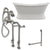 Cambridge Plumbing Double Slipper Cast Iron Pedestal Soaking Tub (Porcelain interior and white paint exterior) and Free-standing Plumbing Package (Brushed nickel) DES-PED-398684-PKG-NH - Vital Hydrotherapy